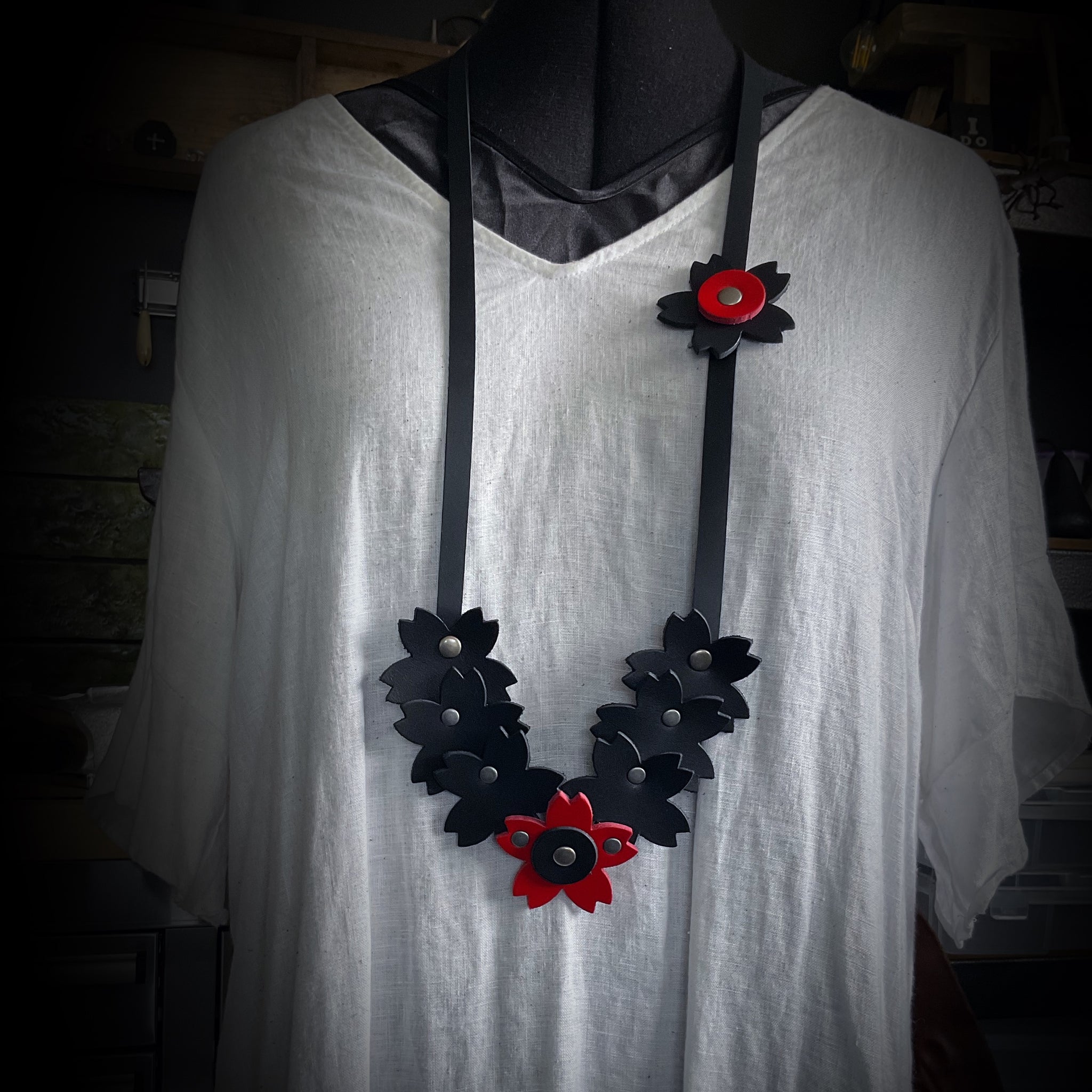 The ‘Big Fat Floral Statement’ Necklace RED