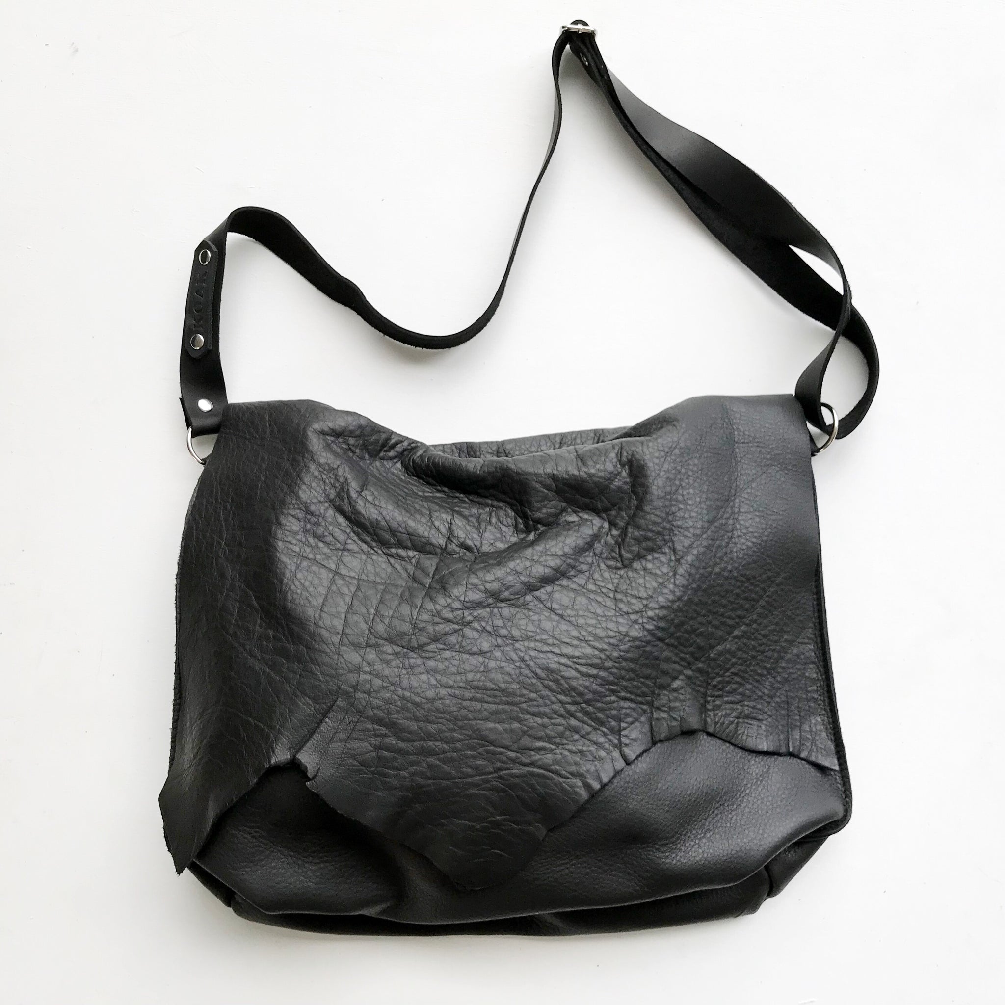 ‘Classic Raw’ Black Leather Slouch